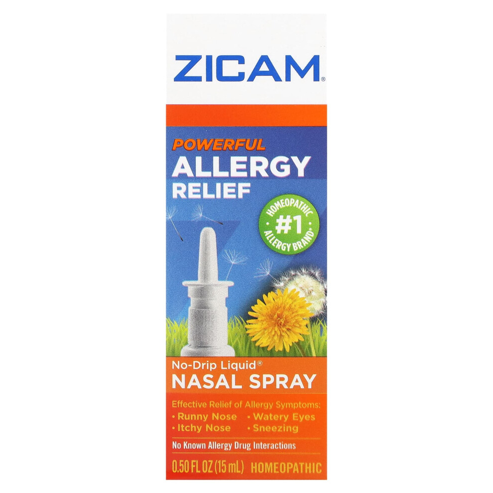 Zicam , Powerful Allergy Relief, No Drip Liquid Nasal Spray, 0.5 Fl Oz (15 Ml)