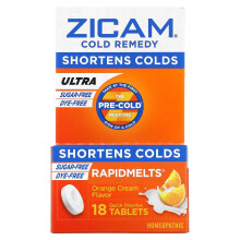 Zicam, Remède Ultra contre le Rhume, RapidMelts, Crème d'Orange, 18 Comprimés à Dissolution Rapide