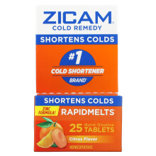 Zicam, Remède contre le Rhume, RapidMelts, Agrumes, 25 Comprimés à Dissolution Rapide