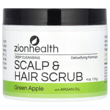 Zion Health, Tiefenreinigung Kopfhaut- & Haarpeeling mit Arganöl, Grüner Apfel, 4 oz (113 g)