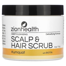 Zion Health, Gommage Cuir Chevelu et Cheveux à la Biotine, Kumquat, 4 oz (113 g)