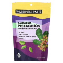 Wilderness Poets, Bio-Kalifornische Pistazien, Hellgrüne Hälften, Ungesalzen, 8 Unzen (226 g)
