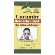 Terry Naturally, Curamin, Kopfschmerzlinderung, 21 Tabletten
