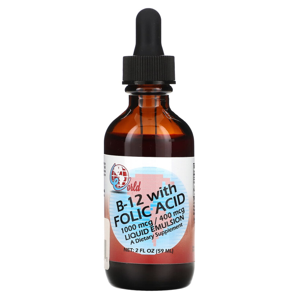 World Organic , B -12 With Folic Acid, 2 Fl Oz (59 Ml)