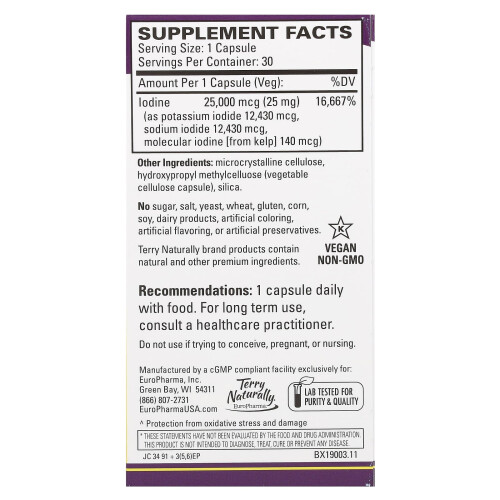 Terry Naturally, Tri-Jod, 25 mg, 30 Kapseln 2