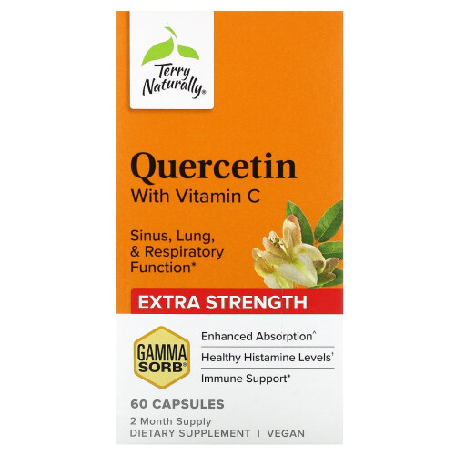 Terry Naturally, Quercétine avec Vitamine C, Extra Puissance, 60 Gélules