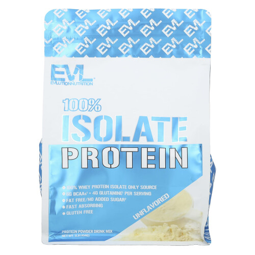 EVLution Nutrition, 100 % Isolat Protein, Ungesüßt, 1 Pfund (454 g)
