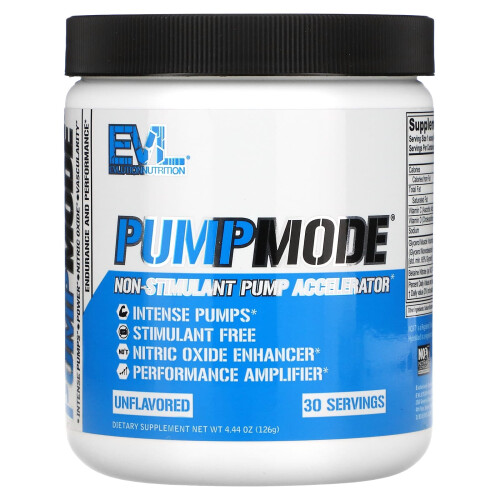 EVLution Nutrition, PumpMode, Non-Stimulant Pump Accelerator, Geschmacksneutral, 4,44 oz (126 g)