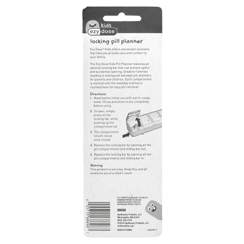 Ezy Dose, Kinder, Verriegelbarer Pillenplaner, 1 Stück 2
