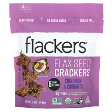 Flackers, Leinsamen-Cracker, Zimt & Johannisbeeren, 5 oz (142 g)