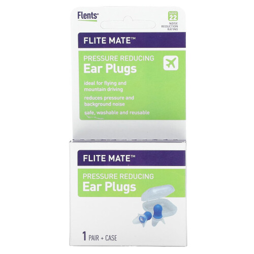 Flents, Flite Mate, Bouchons d'Oreille Réducteurs de Pression, 1 Paire + Étui