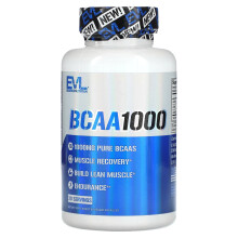 EVLution Nutrition, BCAA1000, 1 000 mg, 60 Gélules Végétales (500 mg par Gélule)