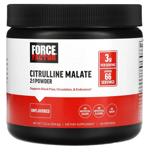 Force Factor, Citrullin Malat 2:1 Pulver, Geschmacksneutral, 7,22 oz (204,6 g)