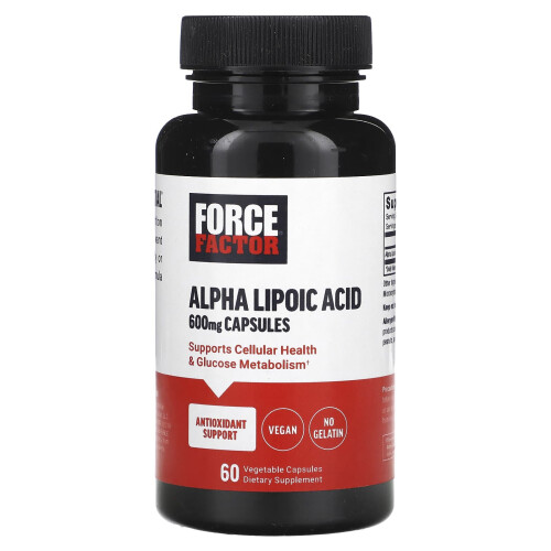 Force Factor, Alpha-Liponsäure, 600 mg, 60 pflanzliche Kapseln