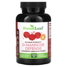 Forest Leaf, D-Mannose Defense, Maximale Stärke, 1.000 mg, 120 Vegetarische Kapseln (500 mg pro Kapsel)
