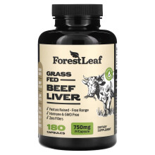 Forest Leaf, Grasgefütterte Rinderleber, 750 mg, 180 Kapseln