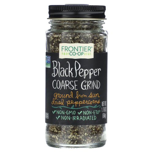 Frontier Co-op, Schwarzer Pfeffer, Grob gemahlen, 1.76 oz (50 g)