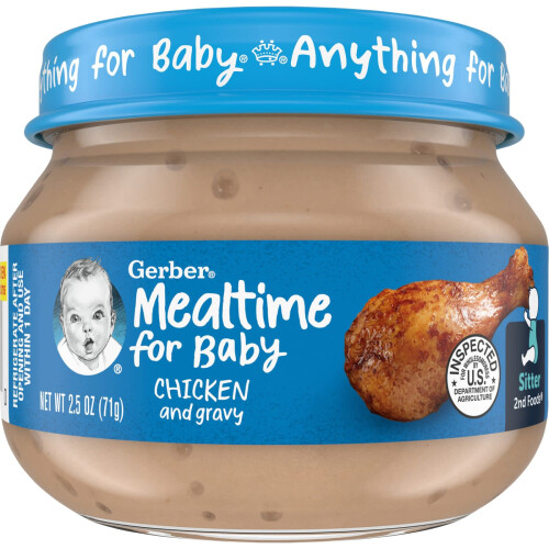 Gerber Gerber, Repas pour Bébé, 2e Aliments, Poulet et Sauce, 2,5 oz (71 g)
