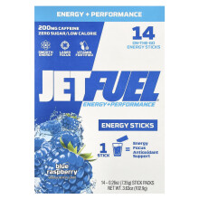 GAT, JetFuelÆ, Énergie + Performance, Bâtonnets Énergétiques, Framboise Bleue, 14 Sachets Bâtonnets, 0,26 oz (7,35 g) Chacun