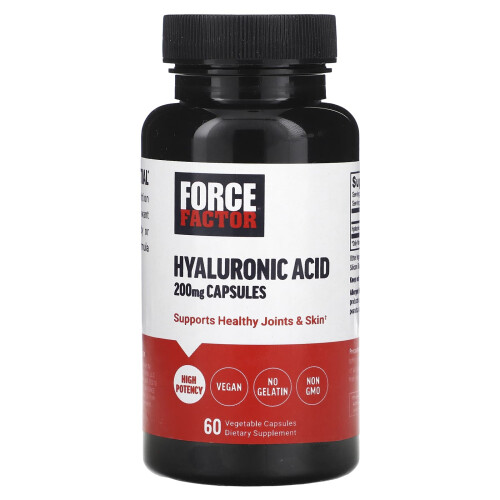 Force Factor, Hyaluronsäure, 200 mg, 60 Pflanzenkapseln