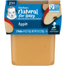 Gerber, Natural für Babys, 2. Nahrung, Apfel, 2er Pack, je 4 oz (113 g)