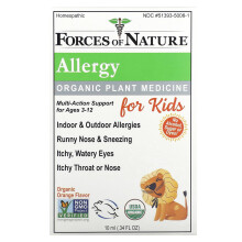 Forces of Nature, Allergie, Médecine Végétale Biologique, Pour Enfants 3-12 ans, Orange, 0,34 fl oz (10 ml)