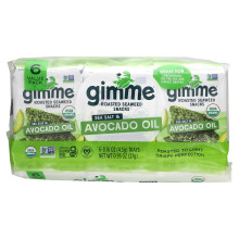 gimMe, Geröstete Algen-Snacks, Meersalz & Avocadoöl, 6er Pack, je 0,16 Unzen (4,5 g)