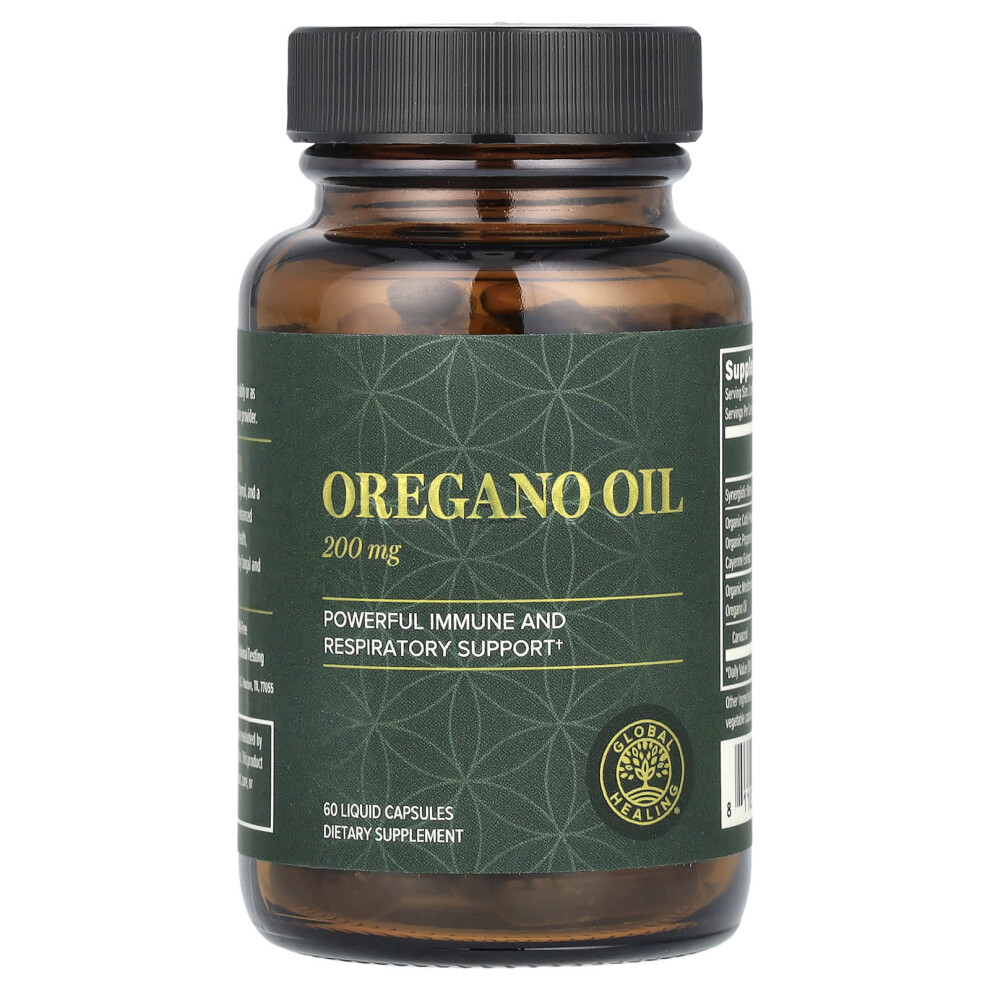 Global Healing , Oregano Oil, 200 Mg, 60 Liquid Capsules (100 Mg Per Capsule)