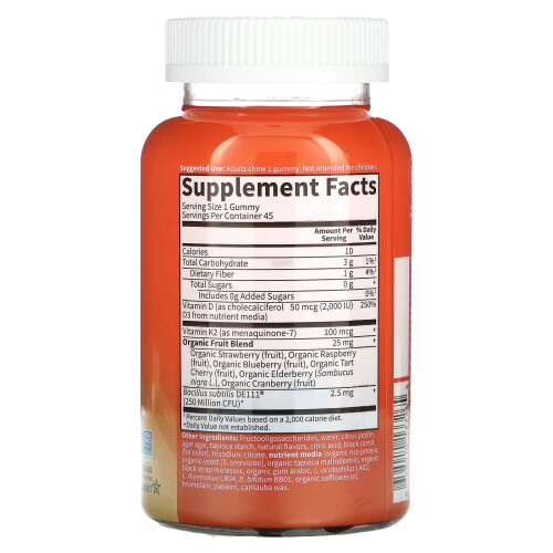 Garden of Life, Vitamin Code Gummies, Vitamins D3 & K2, Raspberry Lemon, 45 Gummies 2