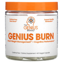 The Genius Brand, Genius Fettverbrennung, Koffeinfrei, 60 Vegetarische Kapseln