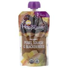 Happy Baby, Organic Baby Food, 6+ Months, Pears, Squash & Blackberries