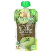 Happy Family Organics, Happy Baby, Bio-Babynahrung, 6+ Monate, Äpfel, Grünkohl & Avocados, 4 oz (113 g)