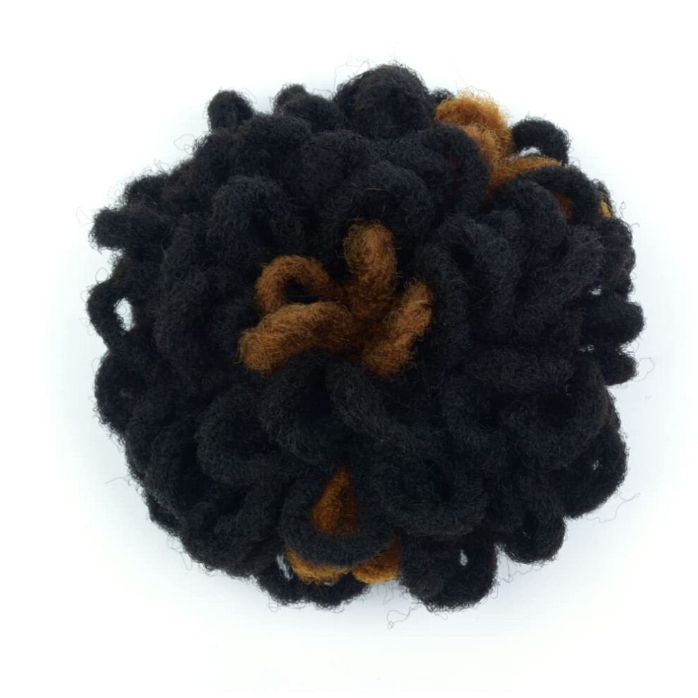 Yinmei Baibian Unisex Dreadlock Bun Drawstring Ponytail Faux Locs Petal Braided Afro Puffs Hair Pieces Clip In On Braids Hairpieces Synthetic Dread