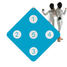 Fencing Training Equipment Wall-Mounted Target Practice Tool for Skill Improvement - Five Bulls-Eye Design, Lake Blue