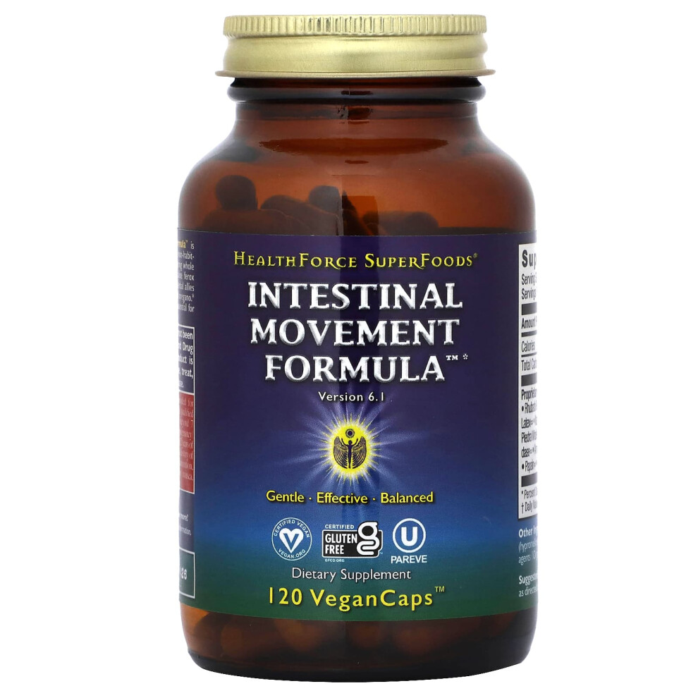 Healthforce Superfoods , Intestinal Movement Formula, 120 Vegan Caps
