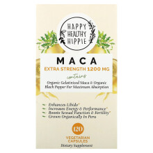 Happy Healthy Hippie, Maca, Extra Stärke, 1.200 mg, 120 vegetarische Kapseln (600 mg pro Kapsel)