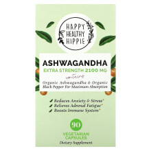 Happy Healthy Hippie, Ashwagandha, Extra Stärke, 2.100 mg, 90 vegetarische Kapseln