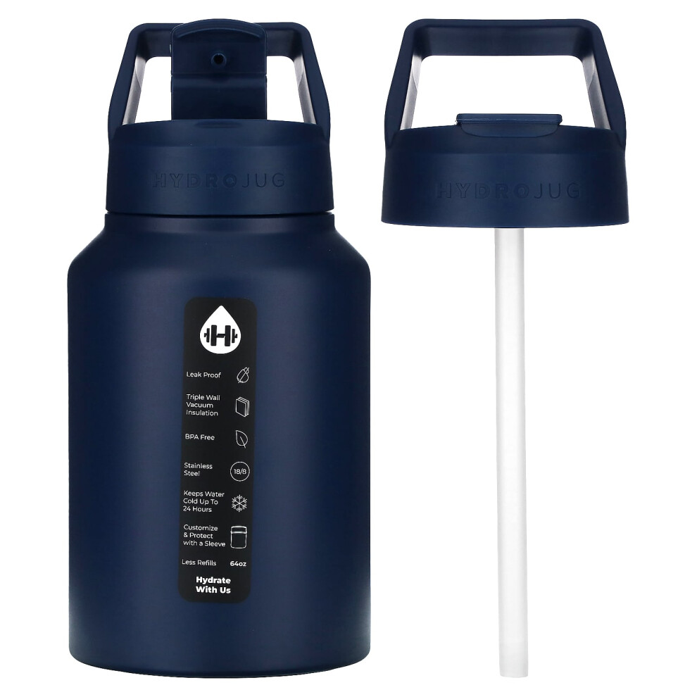 HydroJug, Stainless Steel Jug, Navy , 64 oz-image-OPC-PJTX9DJ-NEW