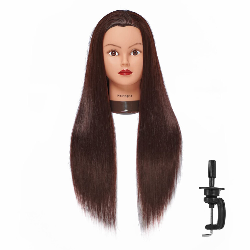 Hï¿½R Unisex Hairingrid 2628 Mannequin Head Hair Styling Training Head Manikin Cosmetology Doll Head Synthetic Fiber Hair And Free Clamp Holder Stan