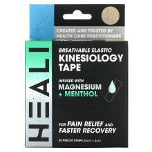 Heali Medical Corp, Ruban Kinésiologique Élastique Respirant, Inspiration Nude, 20 Bandes Prédécoupées