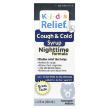 Homeolab USA, Kinder-Erleichterung, Husten- & Erkältungssirup, Nacht-Formel, Für Kinder 0-12 Jahre, 3,4 fl oz (100 ml)