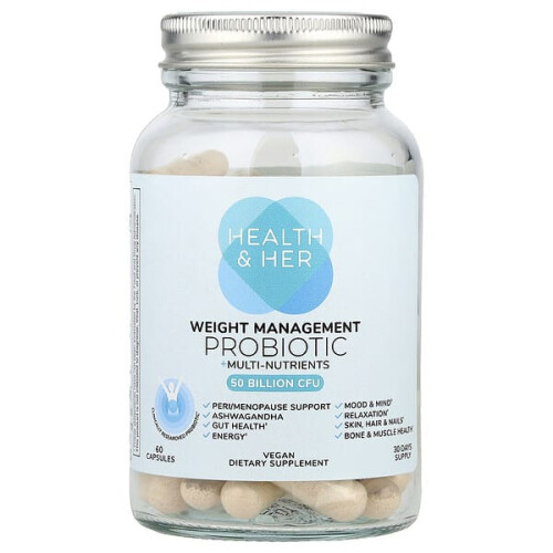 Health and Her, Vikt Hantering Probiotika + Multi-Nutrients, 60 Kapslar