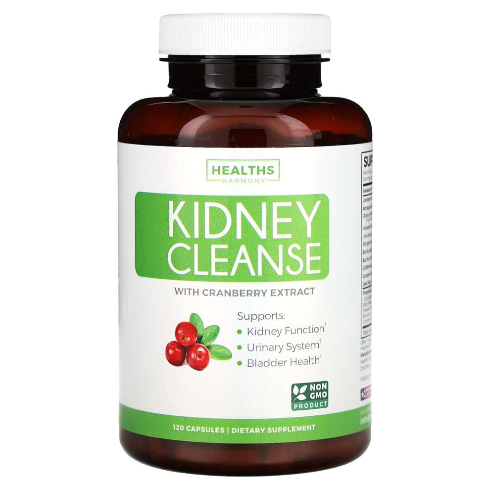 Healths Harmony , Kidney Cleanse With Cranberry Extract, 120 Capsules