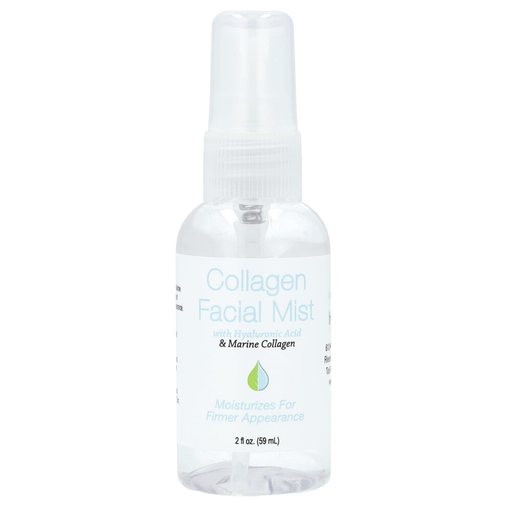 Hyalogic , Collagen Facial Mist With Hyaluronic Acid & Marine Collagen, Fragrance Free, 2 Fl Oz (59 Ml)