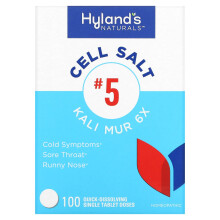 Hyland's Naturals, Sel Cellulaire n5, Kali Mur 6X, 100 Comprimés à Dissolution Rapide