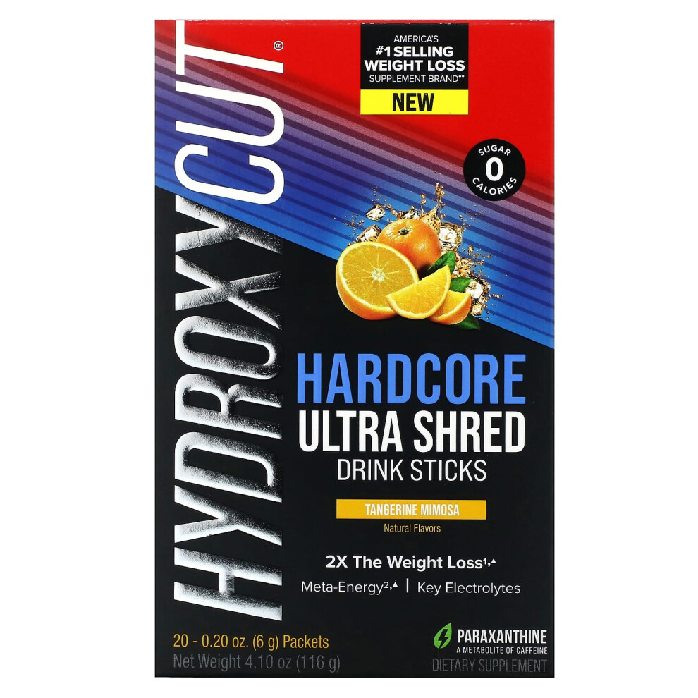 Hydroxycut , Hardcore Ultra Shed Drink Sticks, Tangerine Mimosa, 20 Packets, 0.2 Oz (6 G) Each