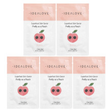 Idealove, Superfood Skin Savior, Pretty as a Peach, 5 Beauty-Gesichtsmasken, je 0,68 fl oz (20 ml)