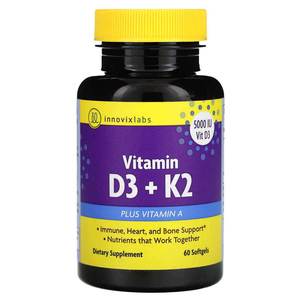 Innovixlabs , Vitamin D3 + K2, 60 Softgels