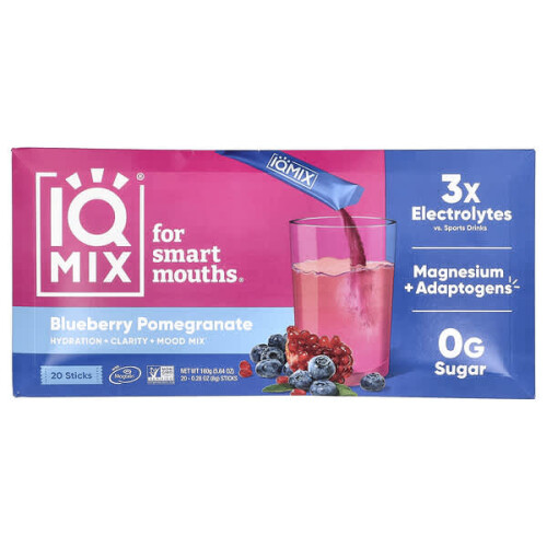 IQMIX, Hydration + Clarity + Mood Mix, Blaubeere Granatapfel
