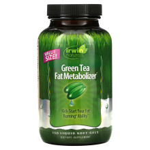 Irwin Naturals, Métaboliseur de Graisses au Thé Vert, 150 Gélules Molles Liquides
